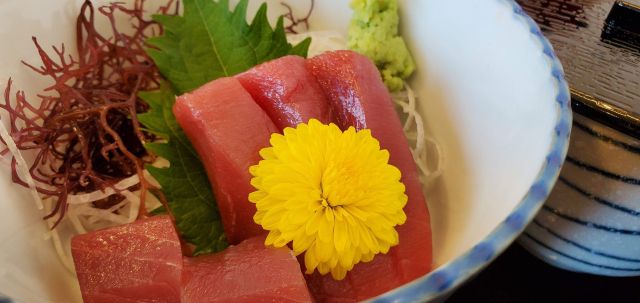 刺身のツマに添えられた小菊